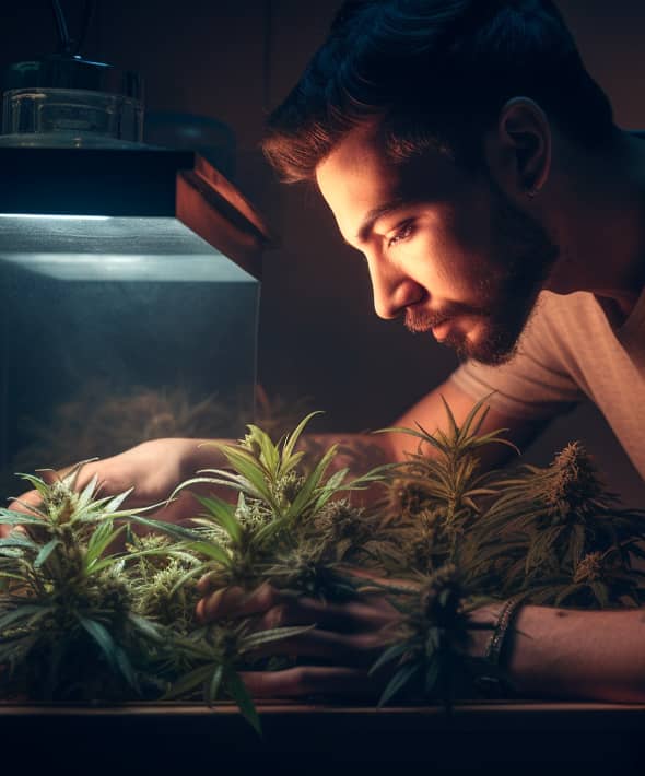 Indoor-Anbau: Voraussetzungen und Equipment wie Growbox, Hygrometer und LED-Grow-Lampen für optimales Wachstum
