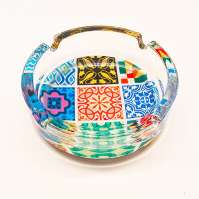 Aschenbecher mit Fliesenglas Muster verschiedene Designs Muster 2 - Hanfjack