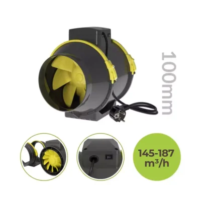 PROFAN TT Ø100mm Axiallüfter 187 m³/h 2-stufig Garden Highpro - Hanfjack