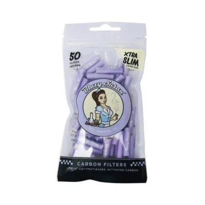 PURIZE Blazy Susan Aktivkohlefilter XTRA Slim 6mm im Beutel Lila 50 Stück - Hanfjack