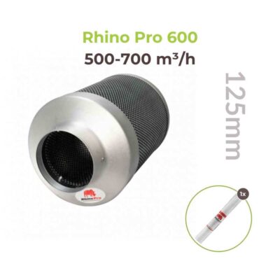 Rhino Pro Aktivkohlefilter Serie 125mm 500-700m³/h Rhino Pro 600 - Hanfjack