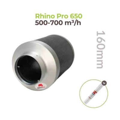 Rhino Pro Aktivkohlefilter Serie 160mm 500-700m³/h Rhino Pro 650 - Hanfjack