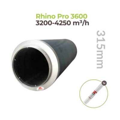 Rhino Pro Aktivkohlefilter Serie 315mm 3200-4250m³/h Rhino Pro 3600 - Hanfjack